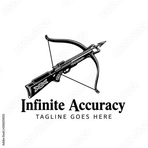 Billede på lærred Detailed crossbow emblem emphasizing accuracy and strength for hunting or tactical outdoor gear