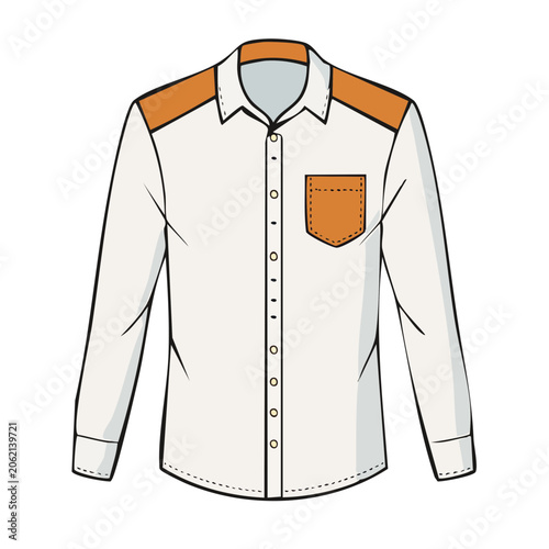 Flat design apron with pocket and strings