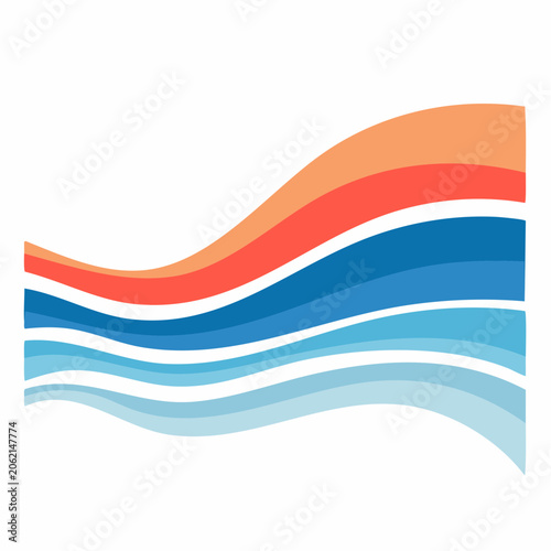 Abstract Wavy Lines with Gradient Colors