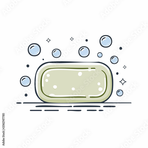 Bar of Soap with Bubbles and Sparkles