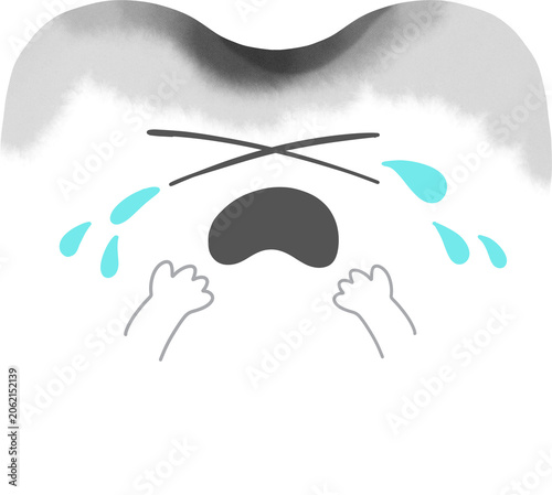 Sad Tooth with Cavity Illustration