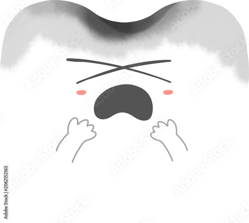 Sad Tooth with Cavity Illustration