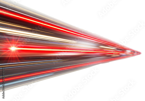 Red Light Streaks Speed Motion Abstract Isolated Transparent Background