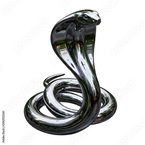 Chrome Cobra Snake Sculpture