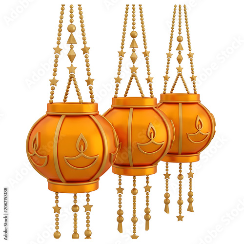 Golden Lanterns with Decorative Chains