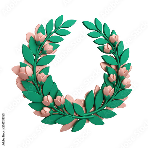 Minimalist Floral Wreath 3D Render