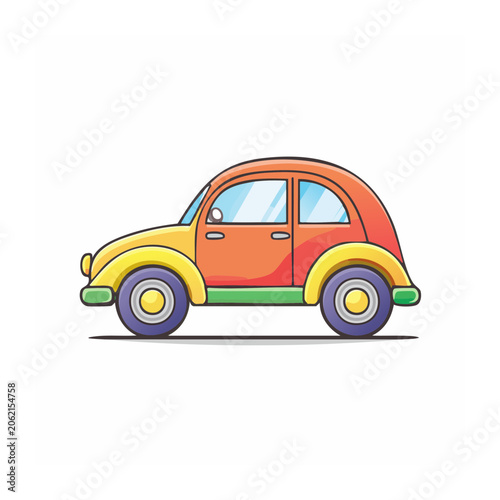 Flat design vector car side view