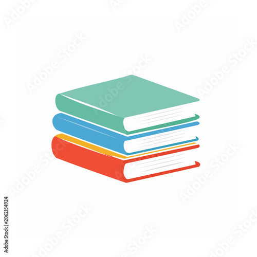 Stacked books with colorful ribbons