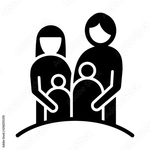 Tablou pe pânză Family  Icon - Solid Black