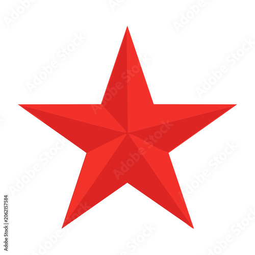Red flat design star icon