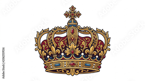Fotografi Ornate Royal Crown Symbol of Power and Royalty.