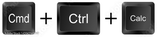 Photos command control calculator computer keyboard shortcut key button 3d icon symbol