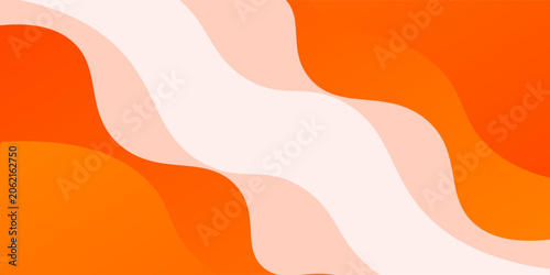 Canvastavla Abstract colorful bright white banner wit wave fluid orange color shapes pattern element concept design