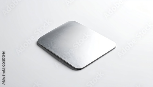 Sleek Silver Mouse Pad on Clean White Surface.