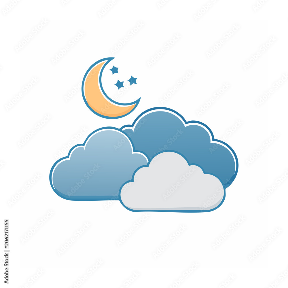 Obraz premium Flat design smiling cloud with star
