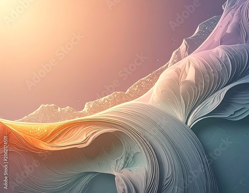 A vibrant, abstract landscape of swirling colors