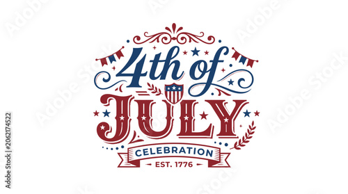 Vintage Fourth of July celebration badge with established year.