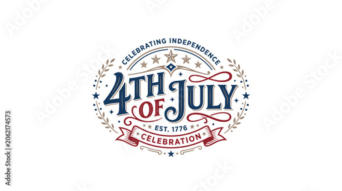 Vintage Independence Day seal with 1776 anniversary text.