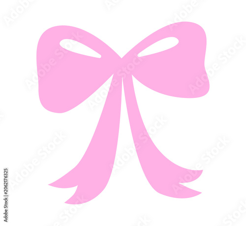 Coquette Aesthetic Ribbon pink red flat illustration