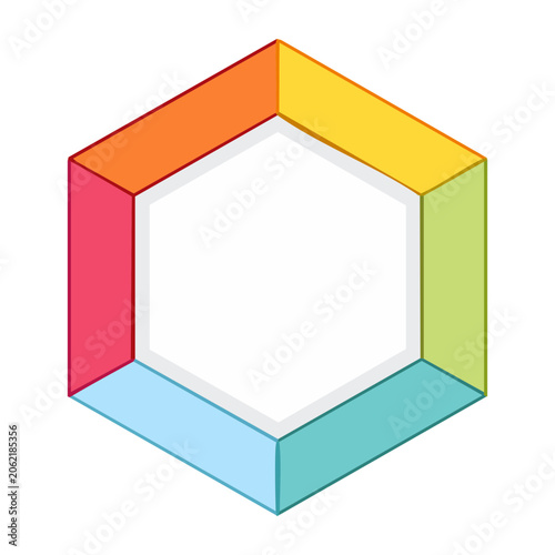 Colorful 3D cube on white background