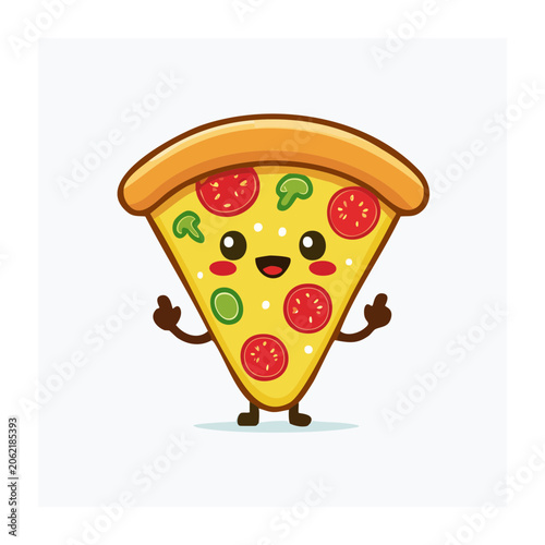 Cute cartoon mushroom with berries and face