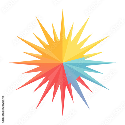 Flat design sunburst with gradient rays
