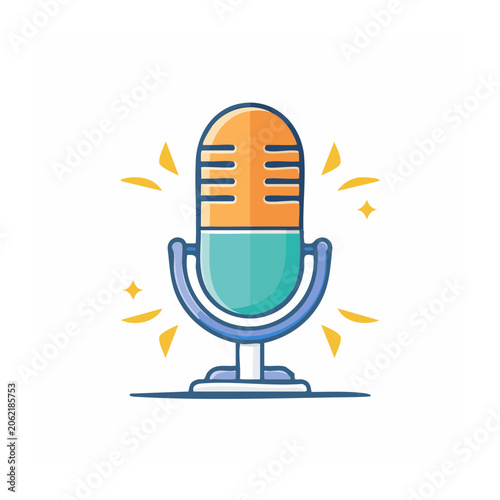 Flat design vector lamp with radiation symbol