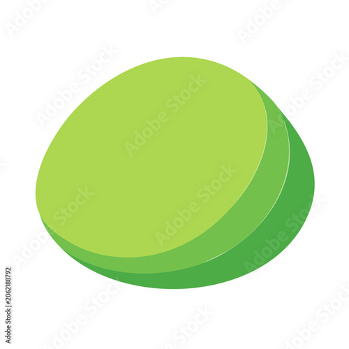 Green 3D Sphere on White Background