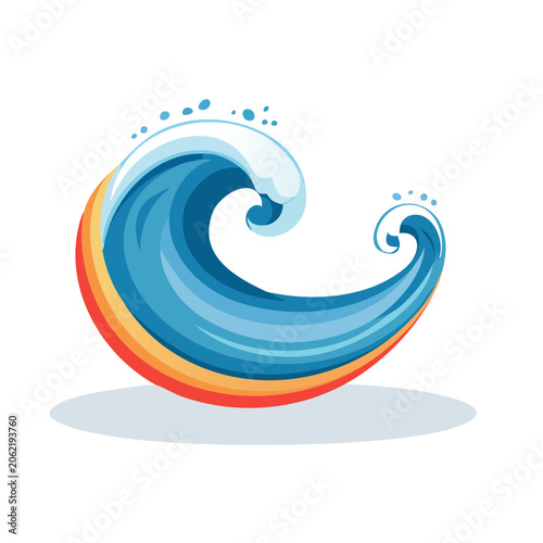 Colorful Ocean Wave Illustration