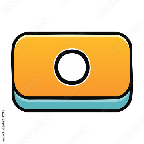 Flat design button icon with circle