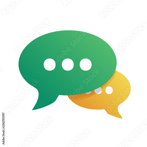 Flat design speech bubbles icon