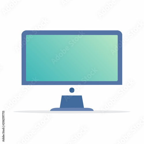 Flat design computer monitor icon