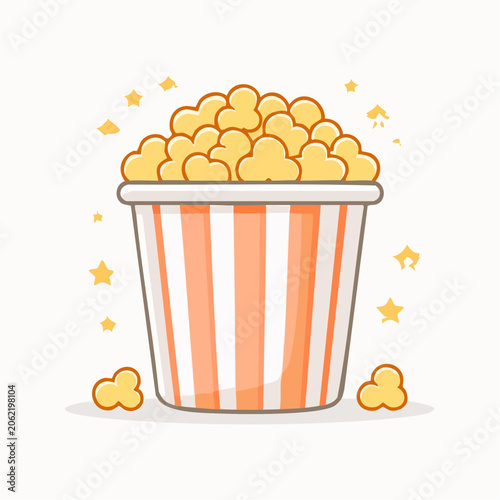 Cartoon Popcorn Bucket with Stars