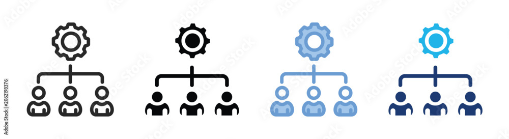 Fototapeta premium Stakeholder icon set multiple style collection