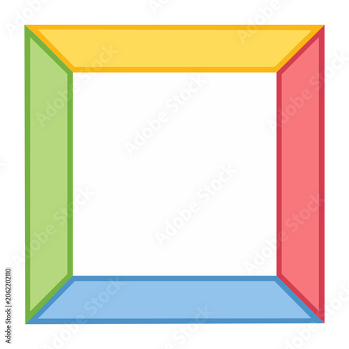 Colorful flat design frame with four sides