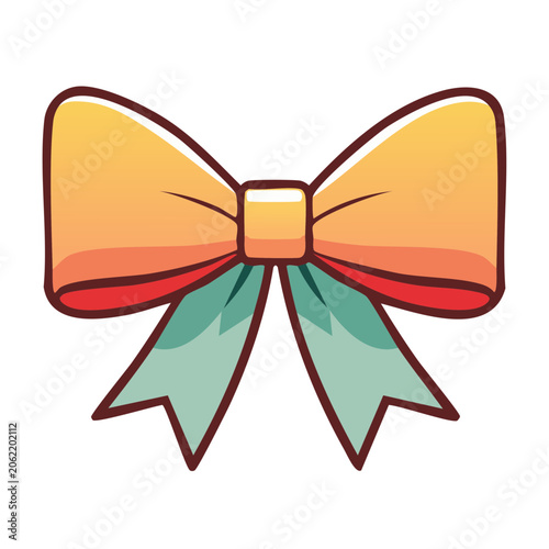 Colorful Gift Bow with Ribbon Illustration