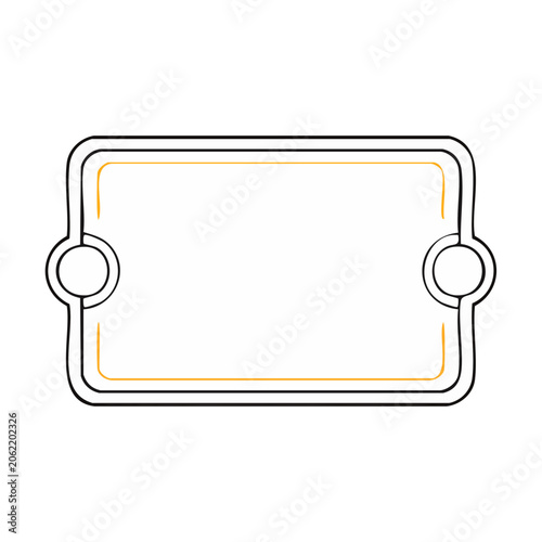 Minimalist tablet frame with handles vector