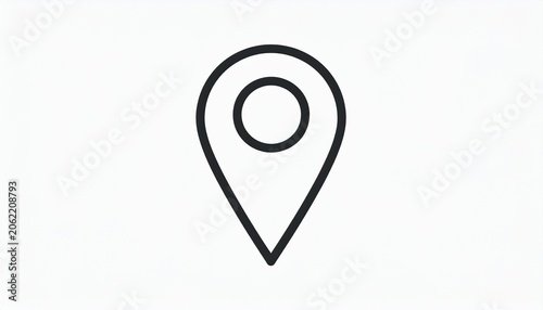 black map pin icon on white background