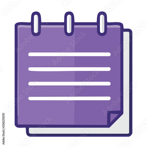 Flat design purple folder icon with tabs