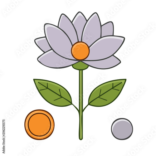Flat design vector tulip flower isolated