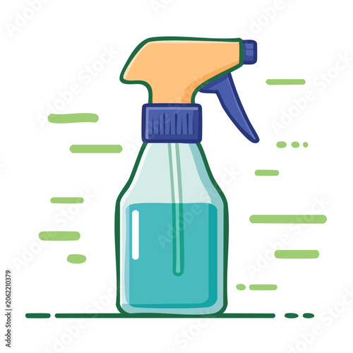 Flat design water bottle with splash vector