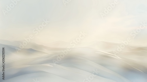 Soft Abstract Waves in Muted Blue and Cream Gradients, Dreamy Flowing Texture Background