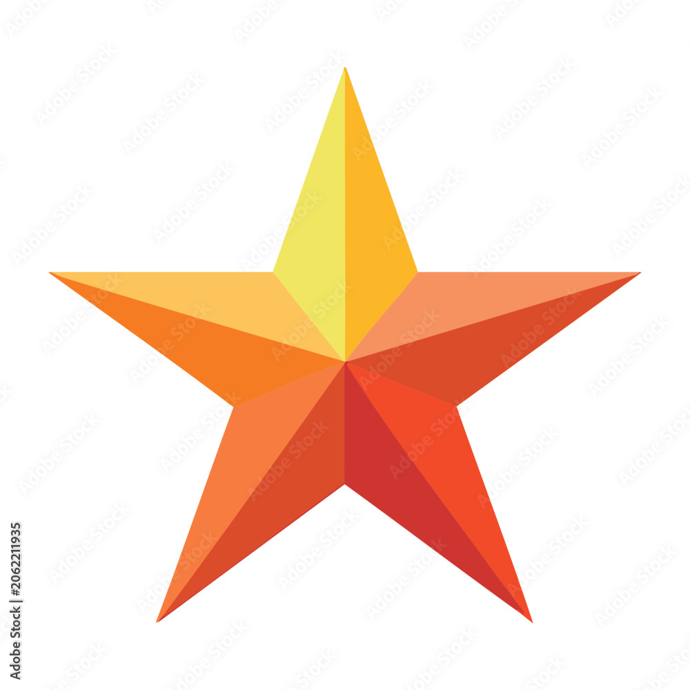 Obraz premium Colorful five pointed star vector icon