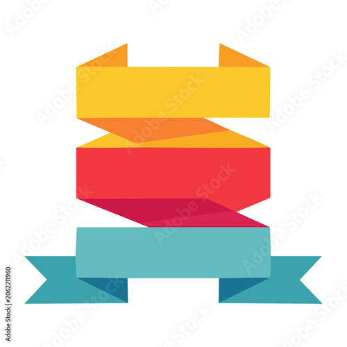 Colorful Stacked Ribbon Award Badge Vector