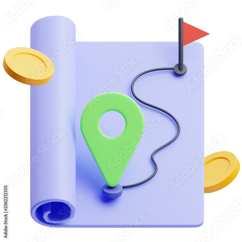 3d Illustration of Financial Roadmap Icon