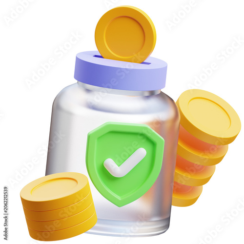 3d Illustration of Emergency Savings Icon