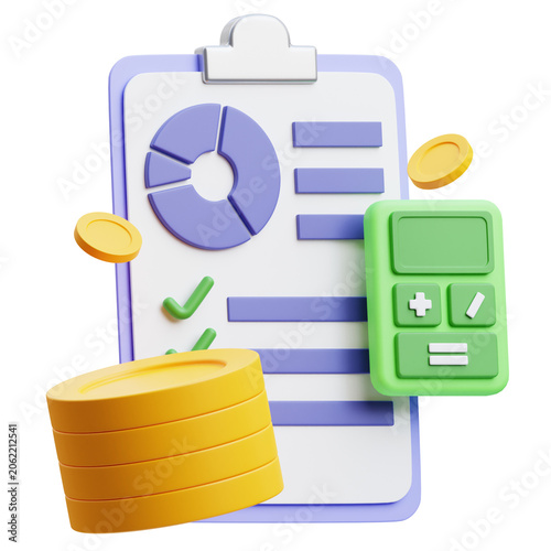 3d Illustration of Budget Planning Icon