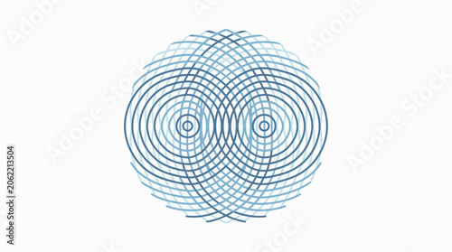 Bild auf Leinwand Abstract illustration of two overlapping circular wave patterns creating interference
