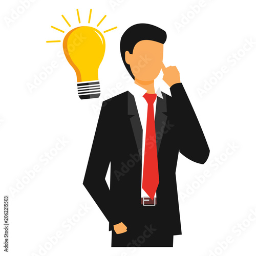 Businessman with bright light bulb, idea, innovation (3)