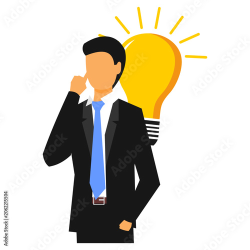 Businessman with bright light bulb, idea, innovation (2)
